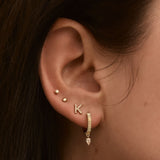 Kinn - Solis Ribbed Huggie Earrings Diamond