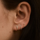 Kinn - Pavé Huggie Earrings White Gold