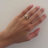 Kinn - Vintage 18k Baguette and Round Arch Diamond Ring