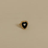 Kinn - Vintage 14k Black Heart Diamond Ring