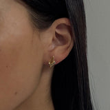 Kinn - Vintage 18k Croissant Diamond Earrings