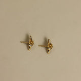 Kinn - Vintage 18k Croissant Diamond Earrings