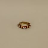 Kinn - Vintage 18k Red Enamel Diamond Ring