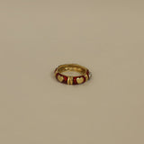 Kinn - Vintage 18k Red Enamel Diamond Ring