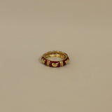 Kinn - Vintage 18k Red Enamel Diamond Ring