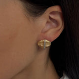 Kinn - Vintage Diamond Ribbed Earrings