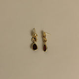 Kinn - Vintage Garnet Drop Earrings