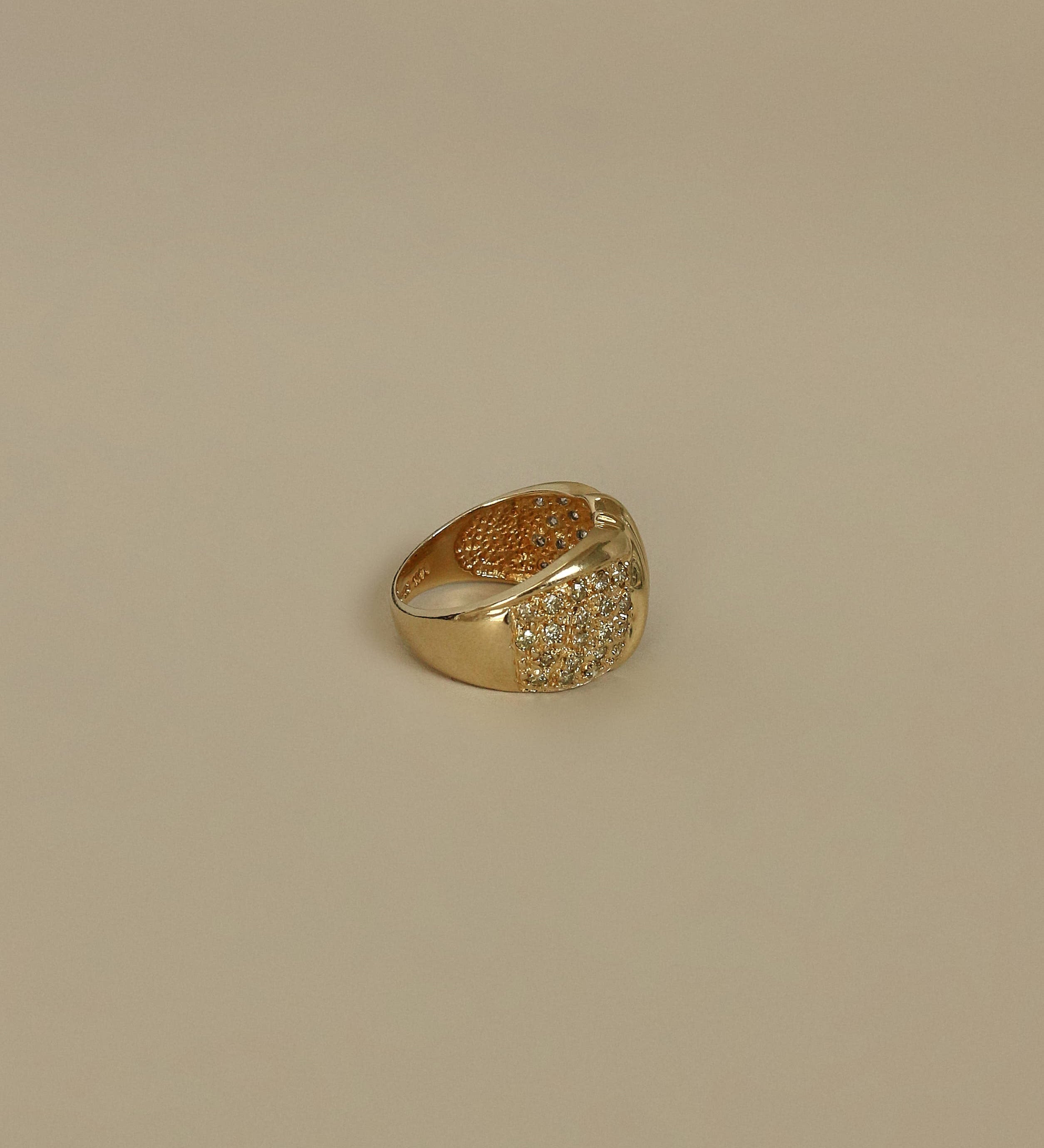 Kinn - Vintage Pavé Yellow Diamond 14k Arch Ring