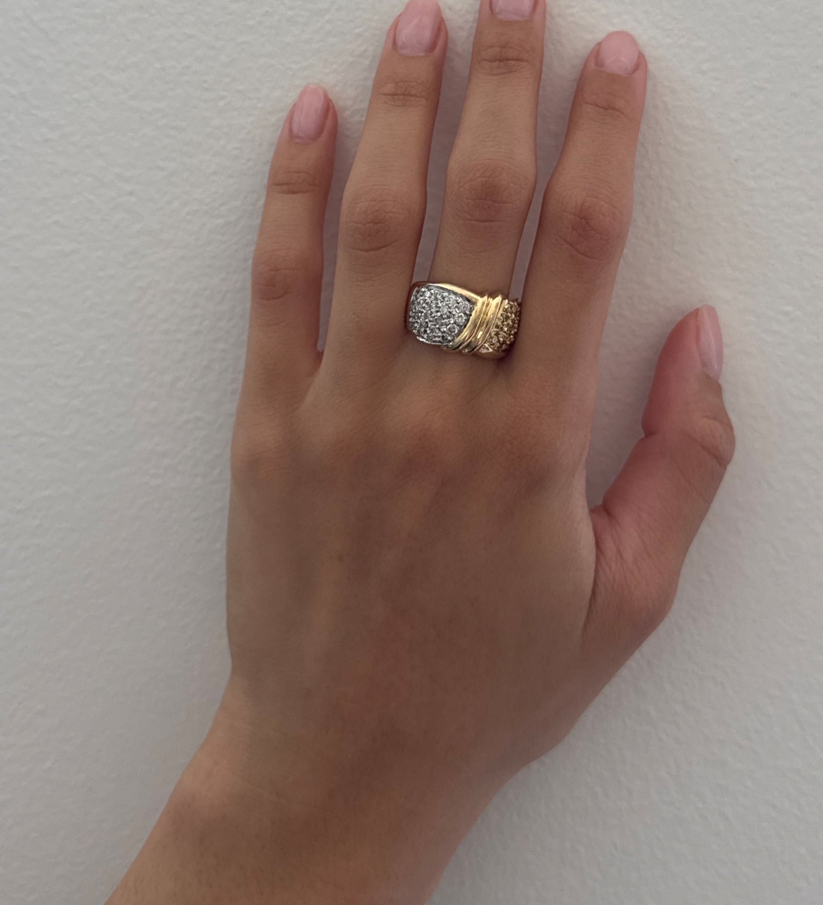 Kinn - Vintage Pavé Yellow Diamond 14k Arch Ring