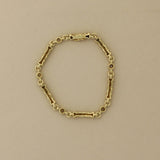 Kinn - Vintage 14k Bezel Diamond Byzantine Bracelet