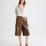 TWP - Leather Pull on Cropped Pant in Paper Leather