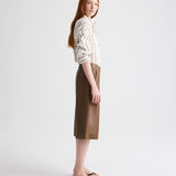 TWP - Leather Pull on Cropped Pant in Paper Leather