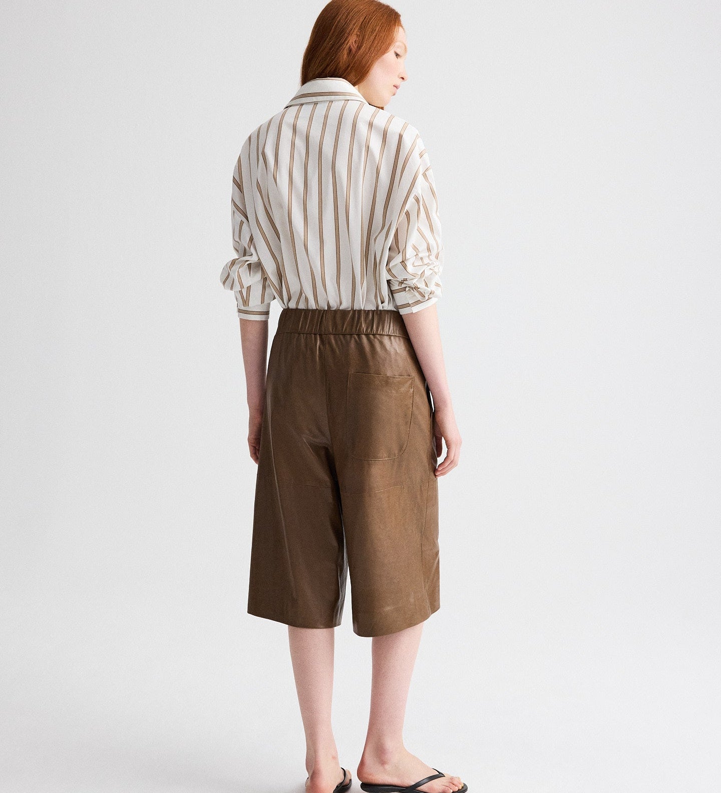 TWP - Leather Pull on Cropped Pant in Paper Leather