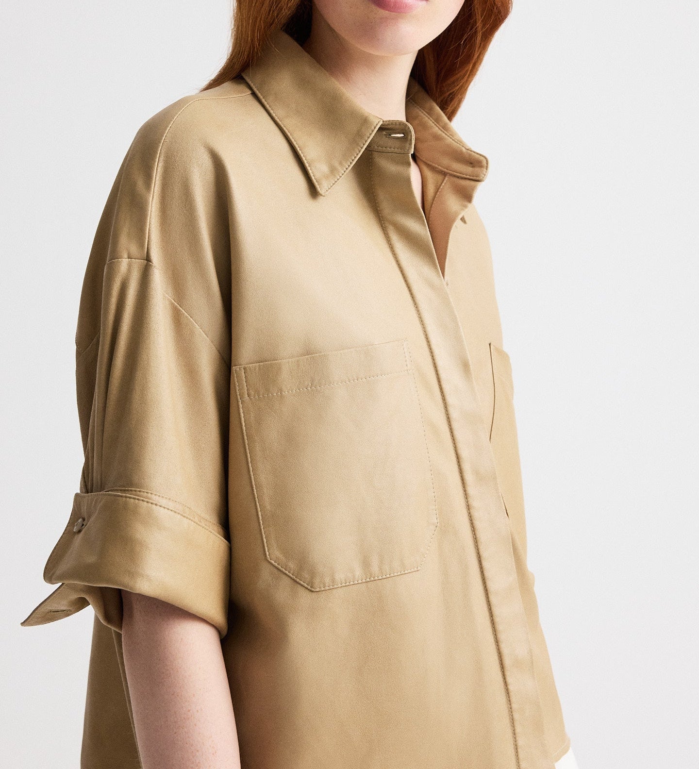 TWP - My Newest Mistake Shirt in Paper Leather