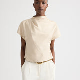 TWP - Mock Neck Tee in Paper Leather
