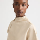 TWP - Mock Neck Tee in Paper Leather