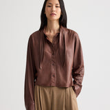 TWP - Shirt with Tie insert in Paper Leather