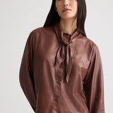 TWP - Shirt with Tie insert in Paper Leather