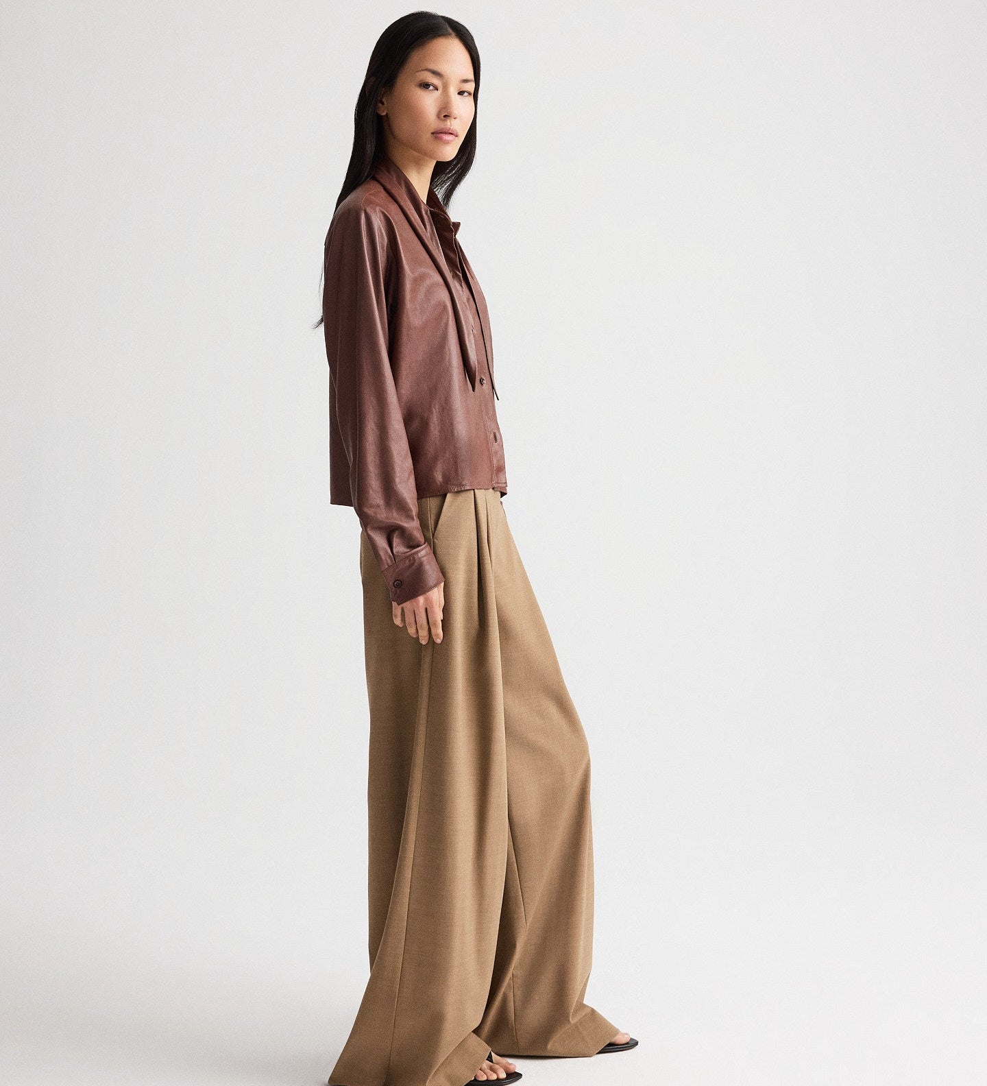 TWP - Shirt with Tie insert in Paper Leather