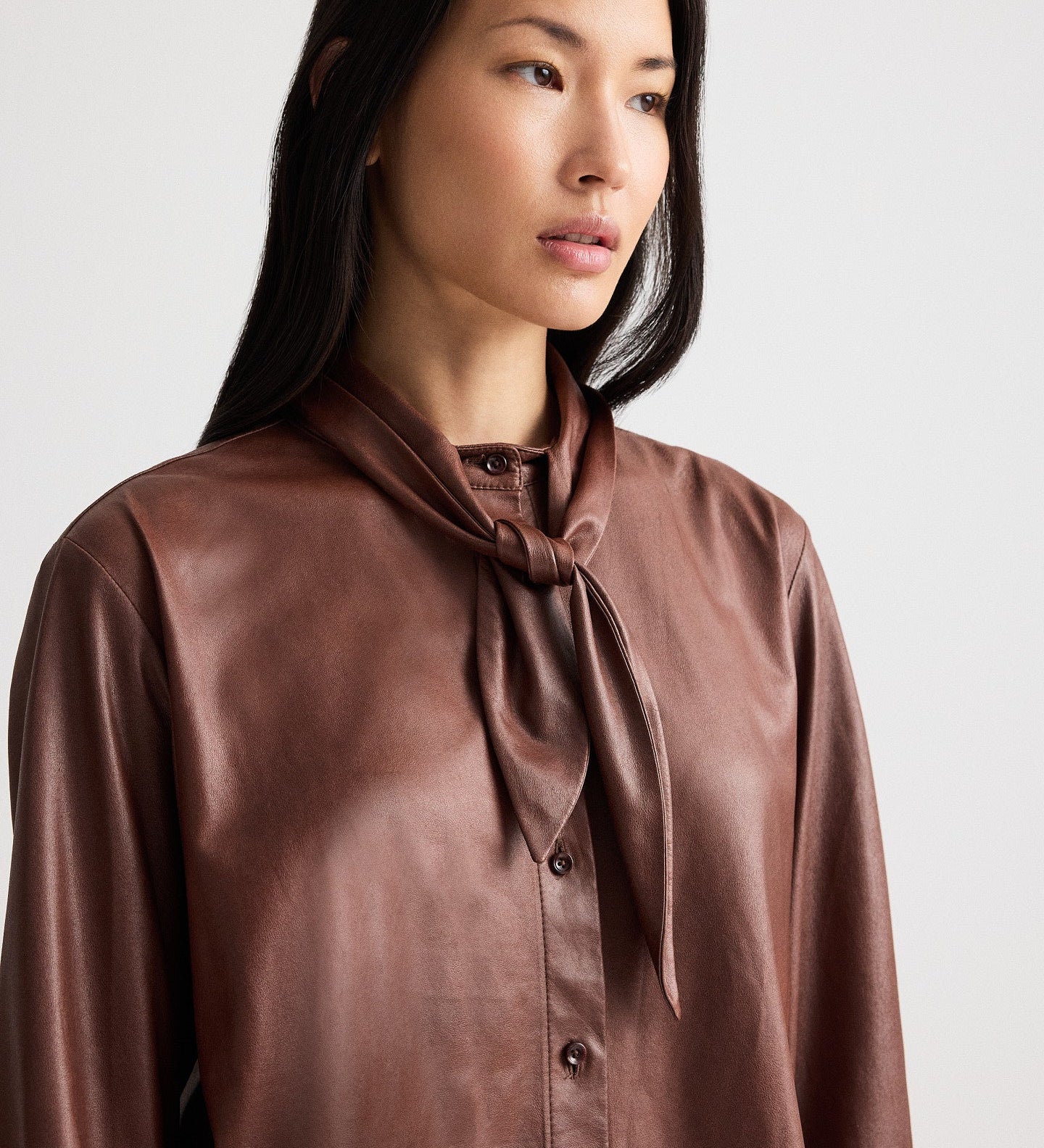 TWP - Shirt with Tie insert in Paper Leather