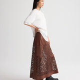 TWP - The A - Line Skirt with Laser Cut in Bruins Leather
