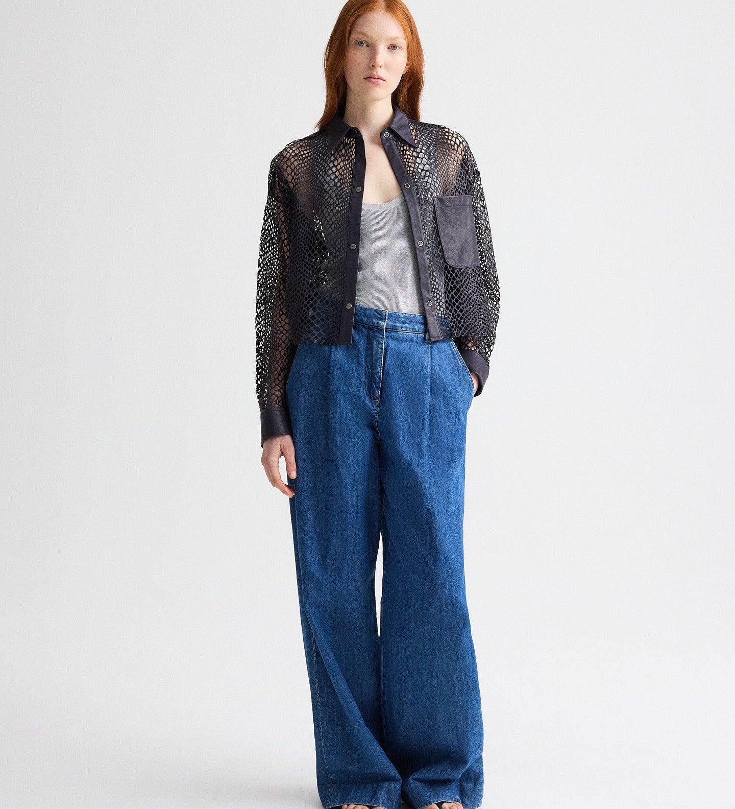 TWP - Little Big Joe Shirt in Laser Cut Snake Leather