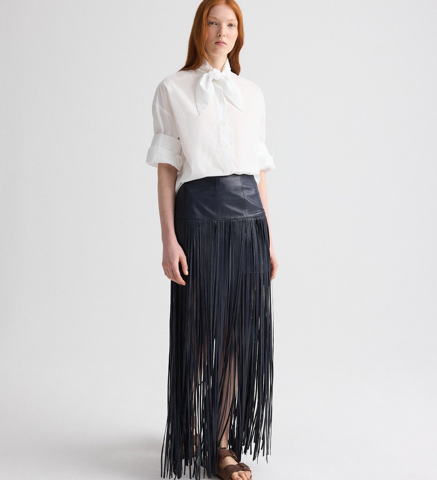 TWP - Tangled Up + Blue Skirt in Leather