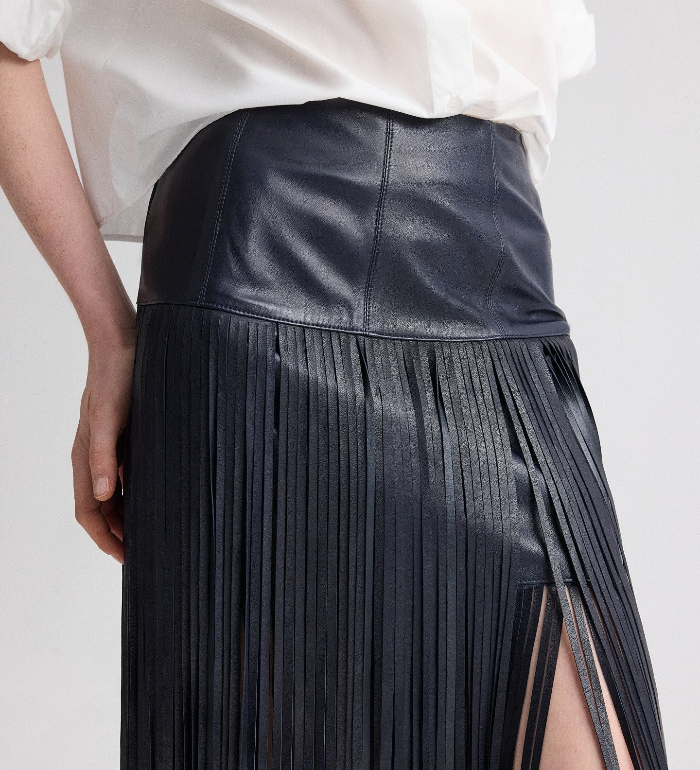 TWP - Tangled Up + Blue Skirt in Leather