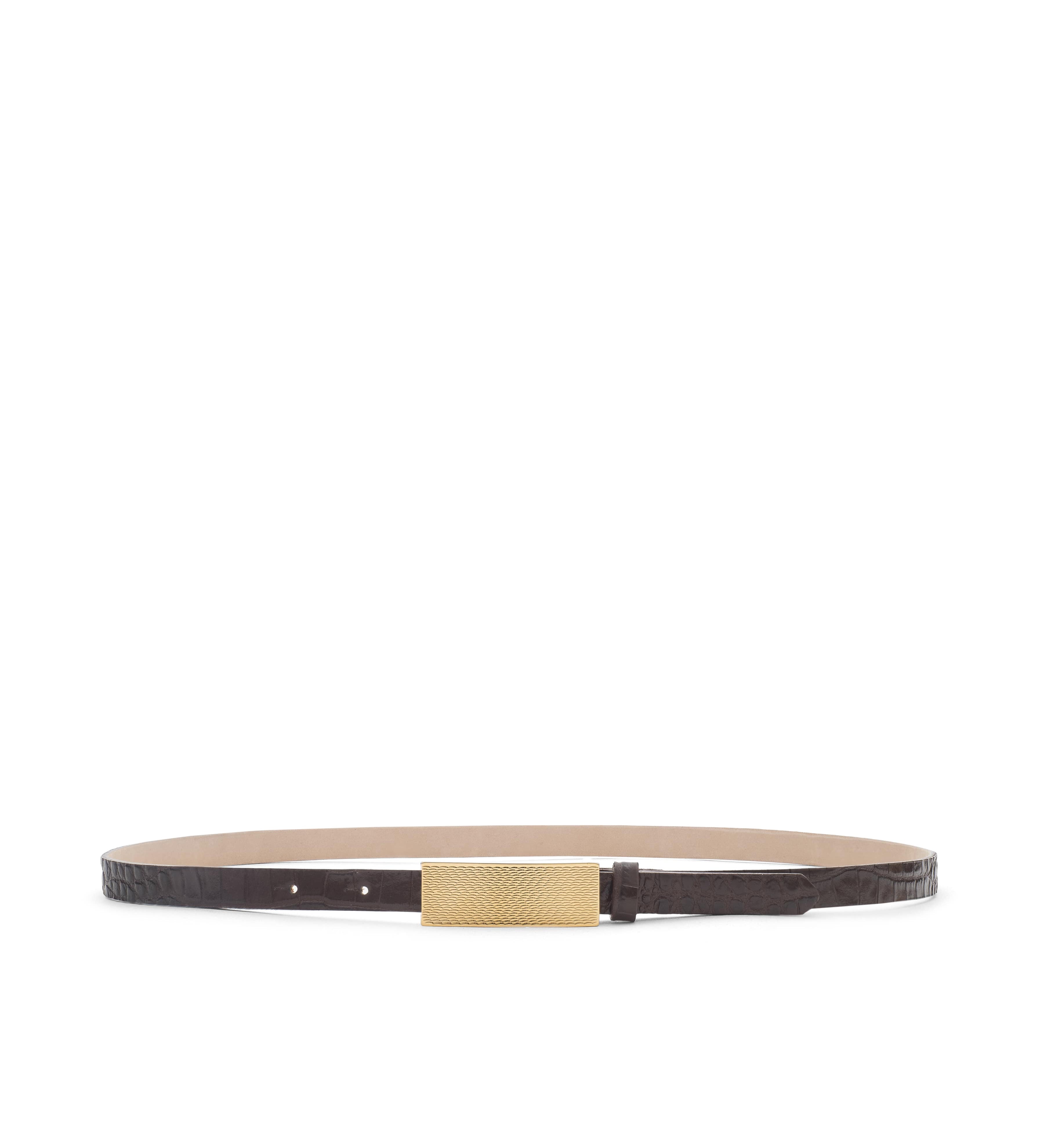 L'AGENCE - Elyse Croc - Embossed Leather Belt