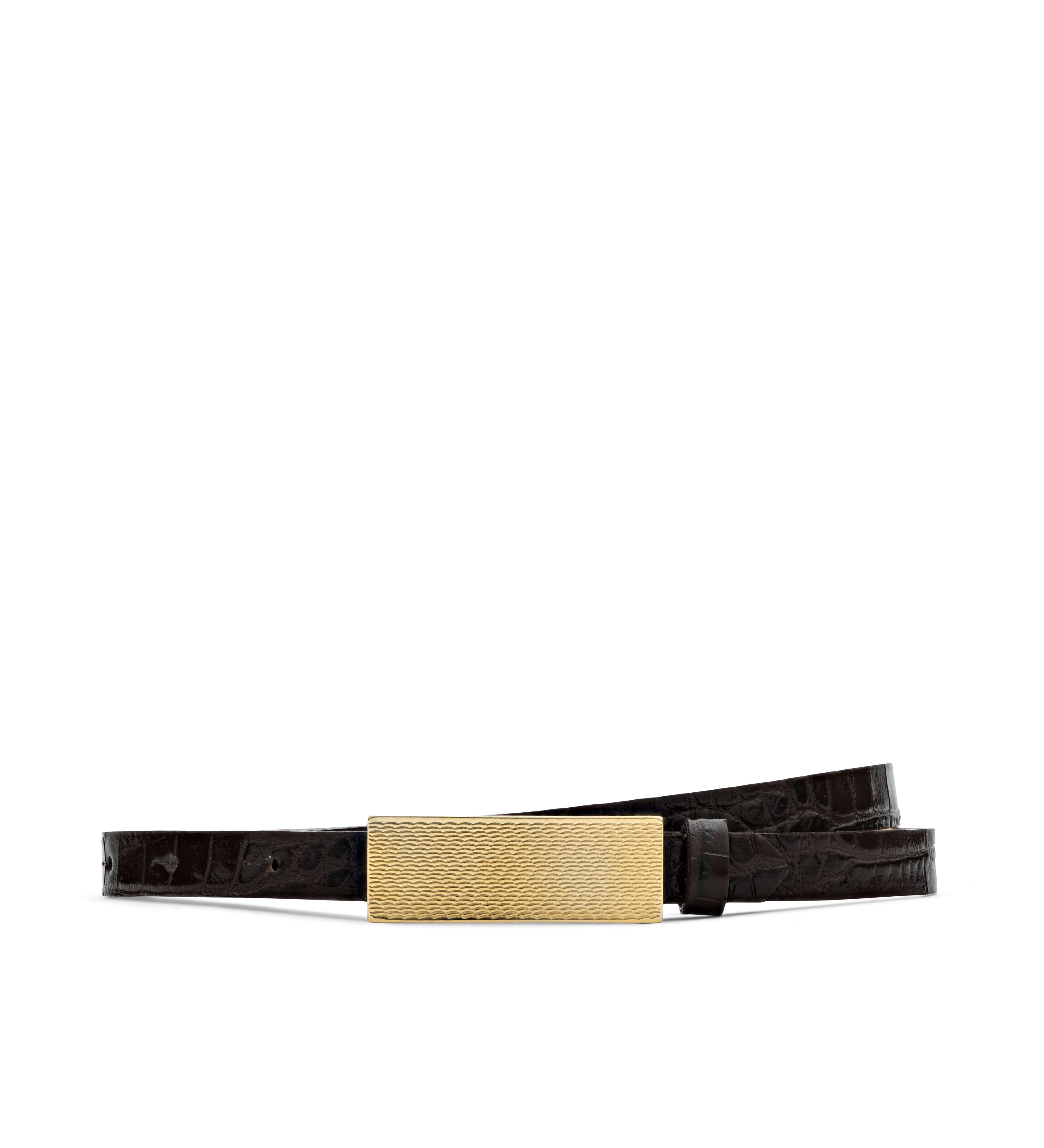 L'AGENCE - Elyse Croc - Embossed Leather Belt