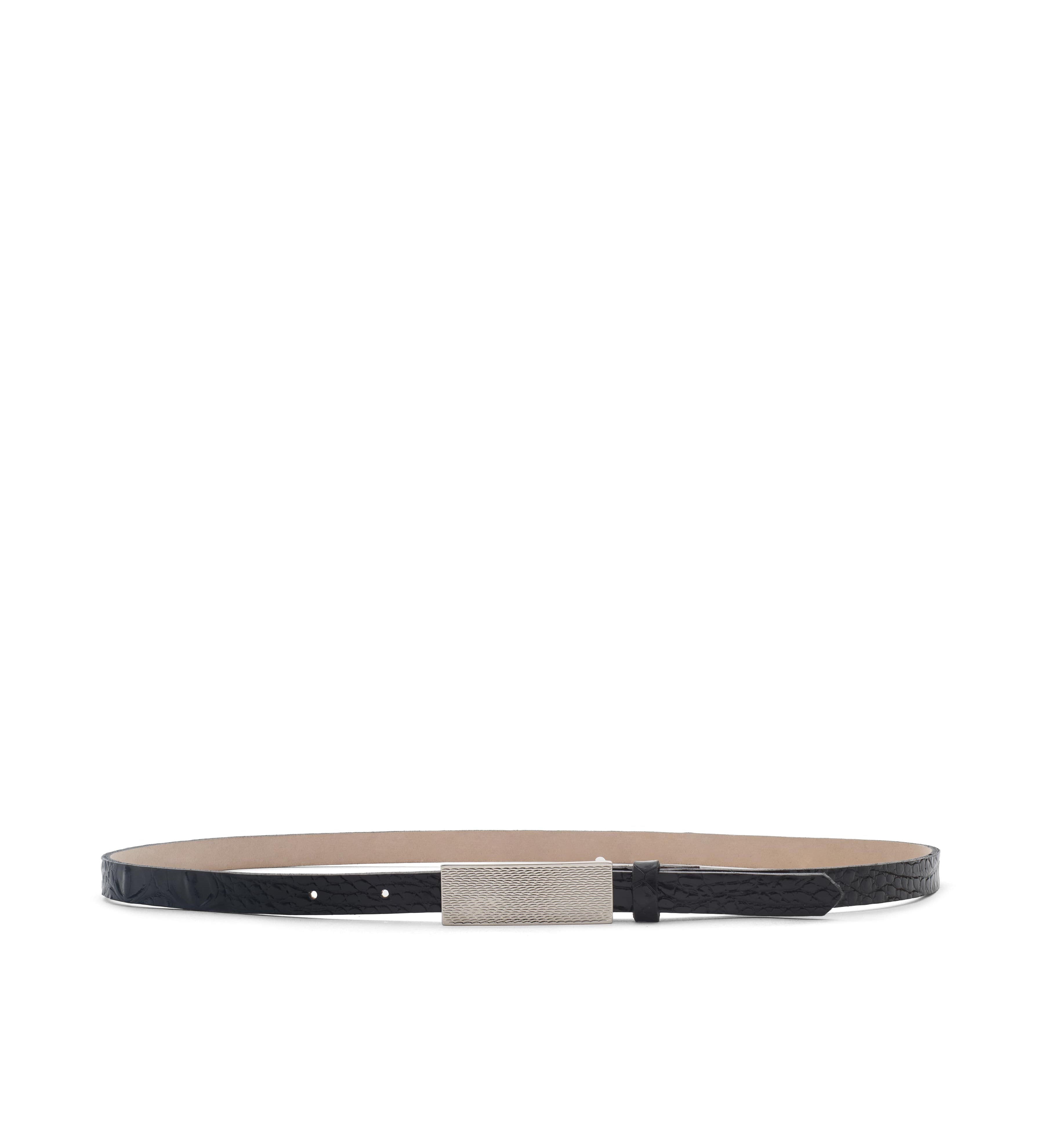 L'AGENCE - Elyse Croc - Embossed Leather Belt
