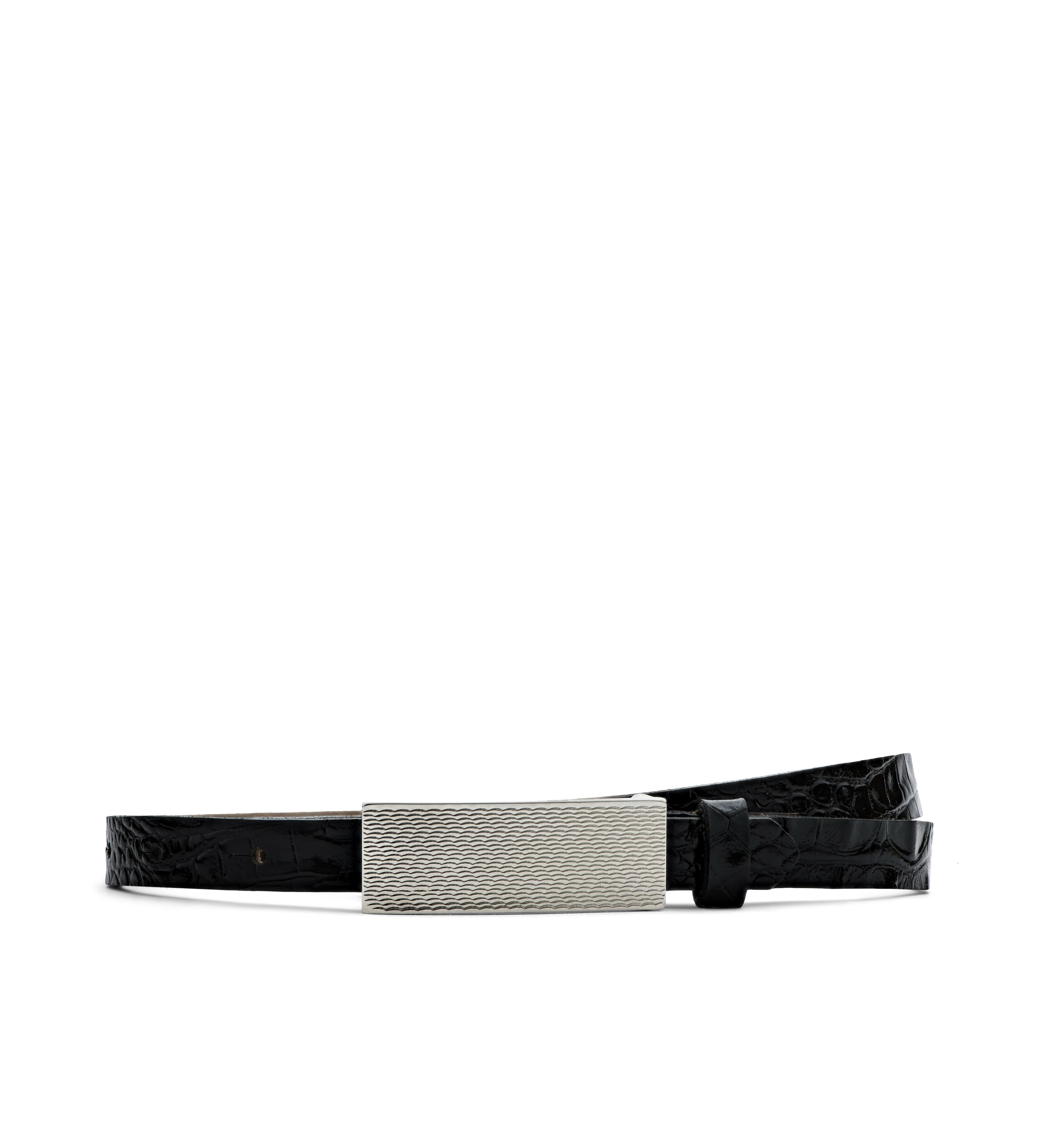 L'AGENCE - Elyse Croc - Embossed Leather Belt
