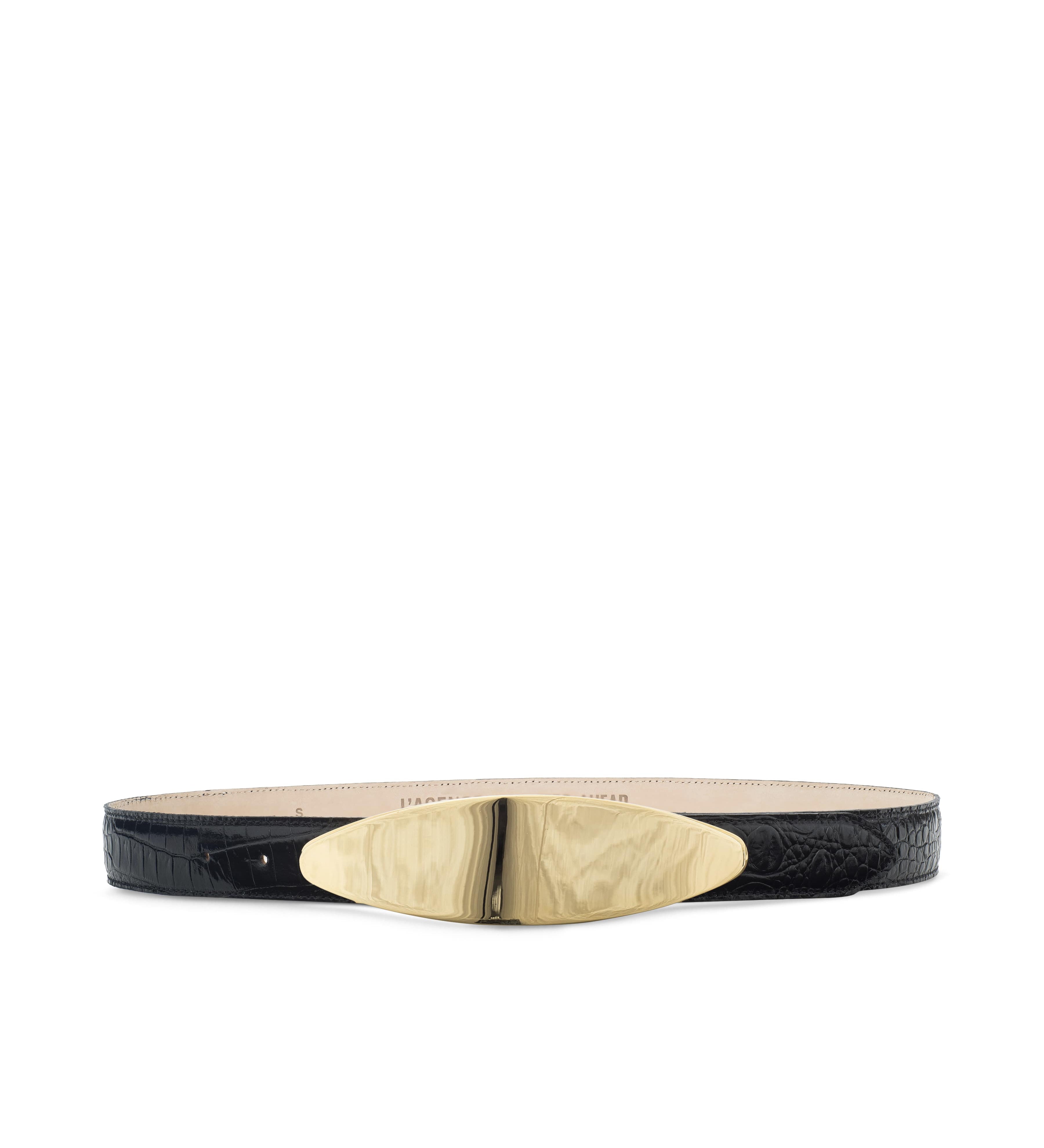 L'AGENCE - Maroux Croc - Embossed Leather Belt