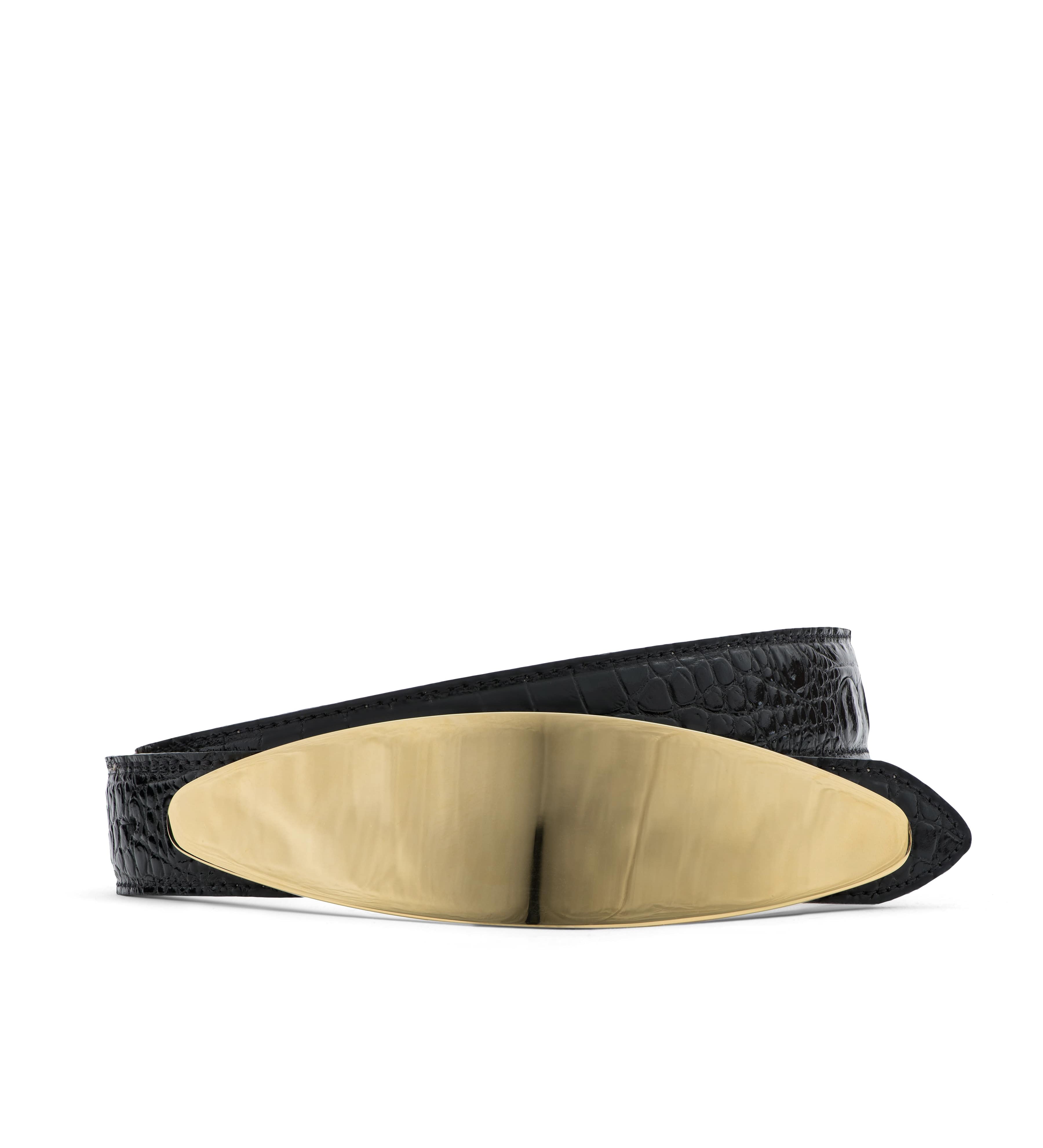 L'AGENCE - Maroux Croc - Embossed Leather Belt