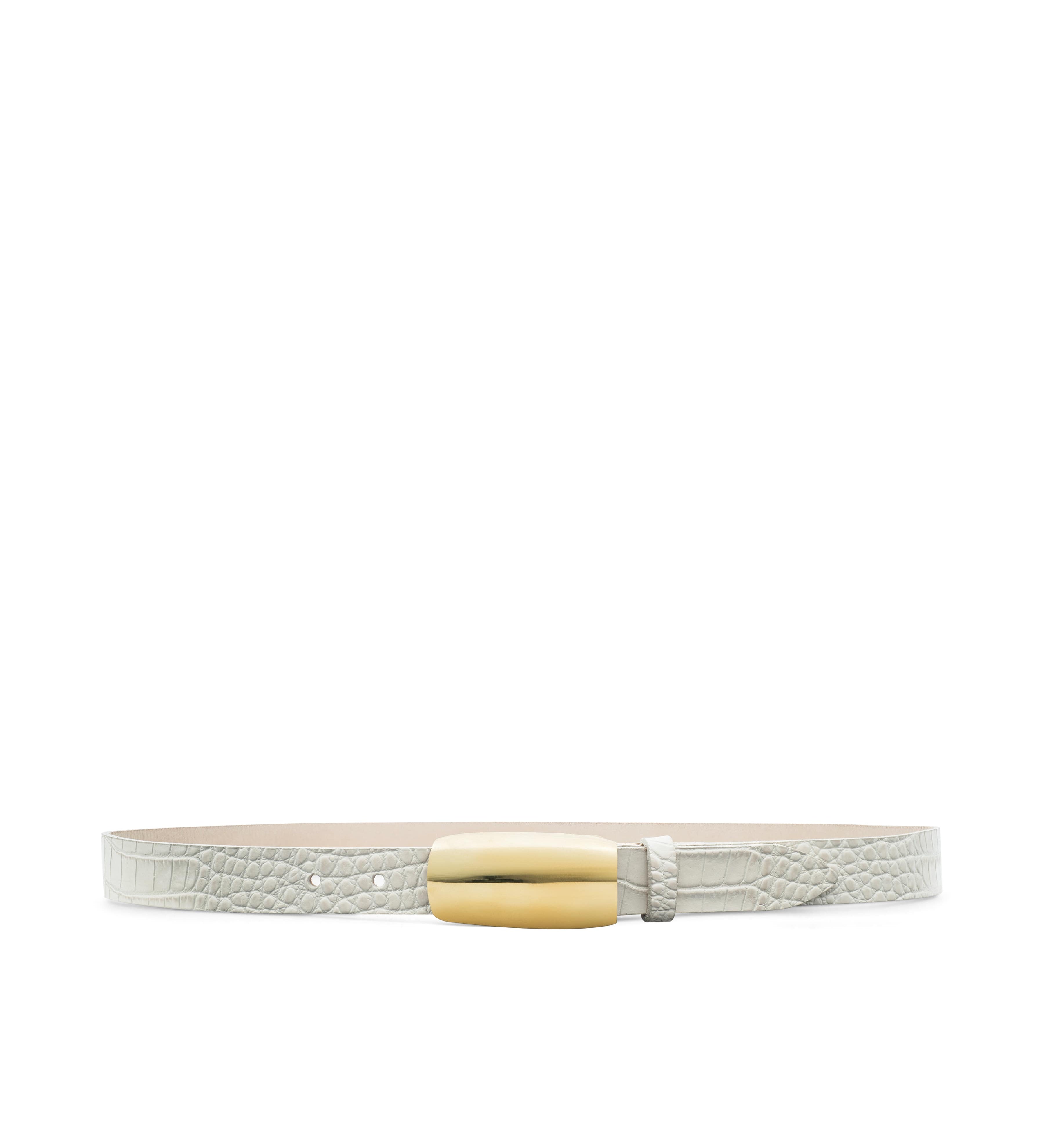 L'AGENCE - Marlowe Croc - Embossed Leather Belt