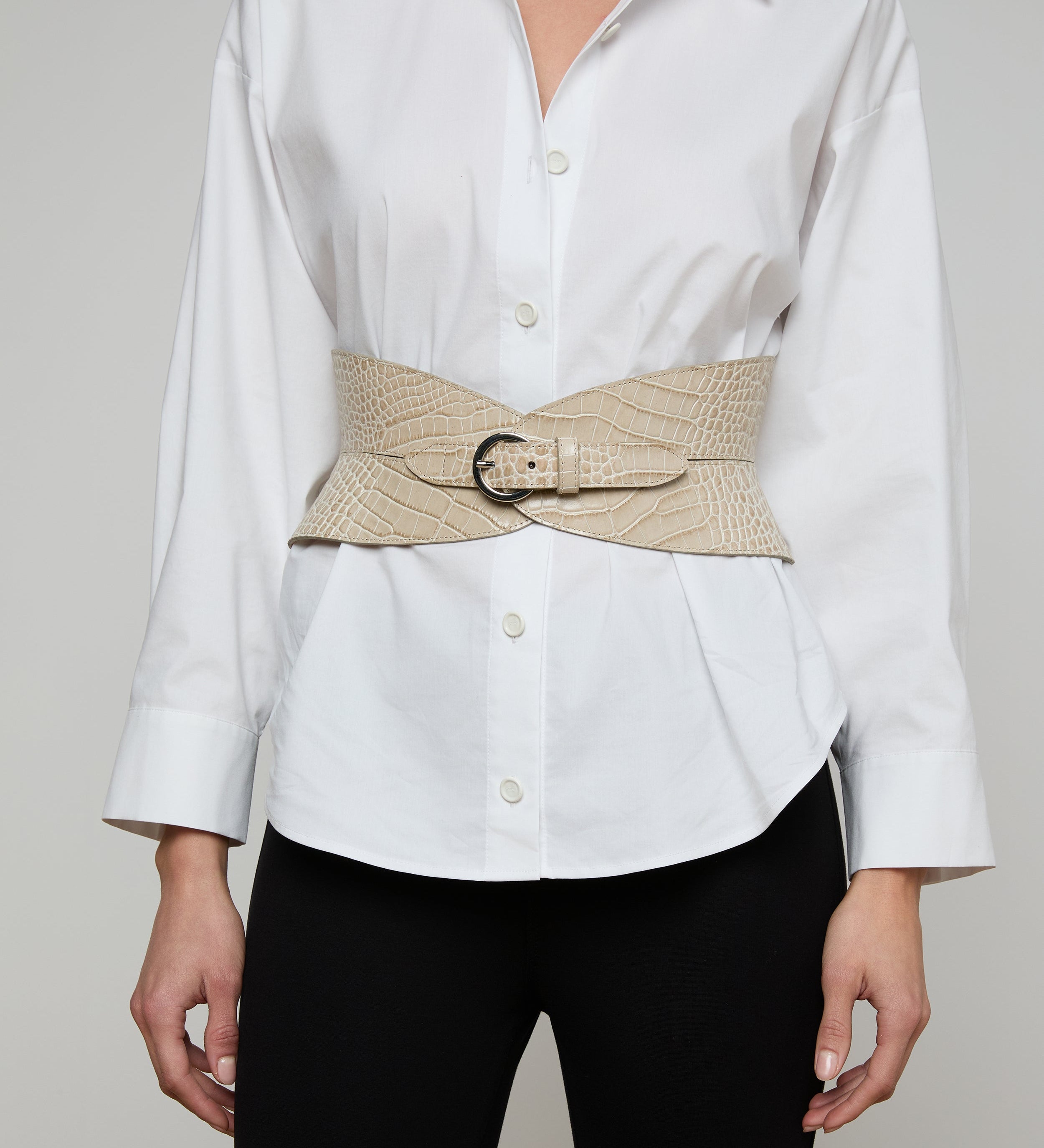 L'AGENCE - Alexandra Croc - Embossed Corset Belt