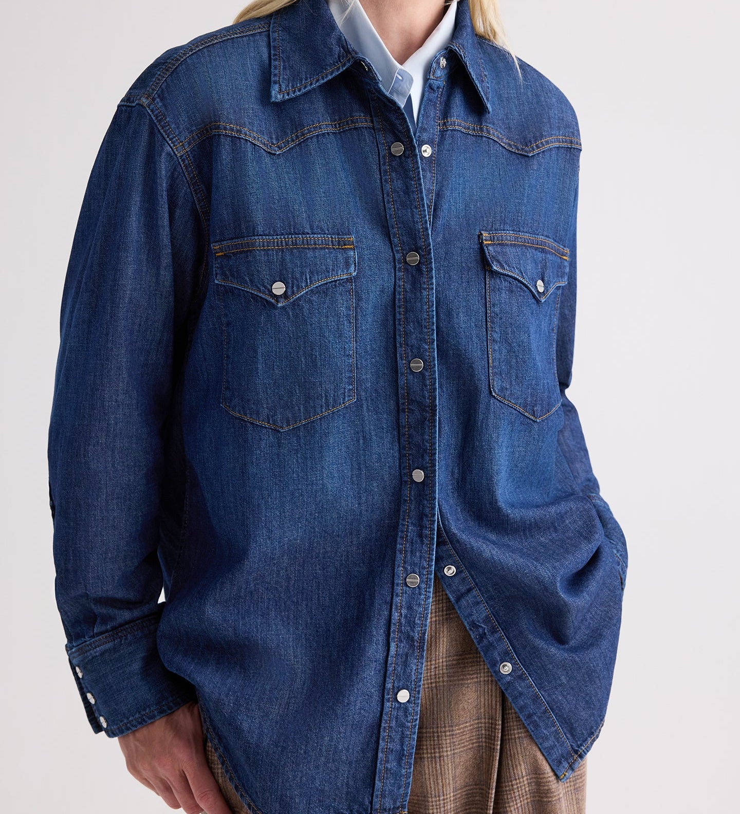 TWP - OG Supersized Ranchers Shirt in Denim Shirting