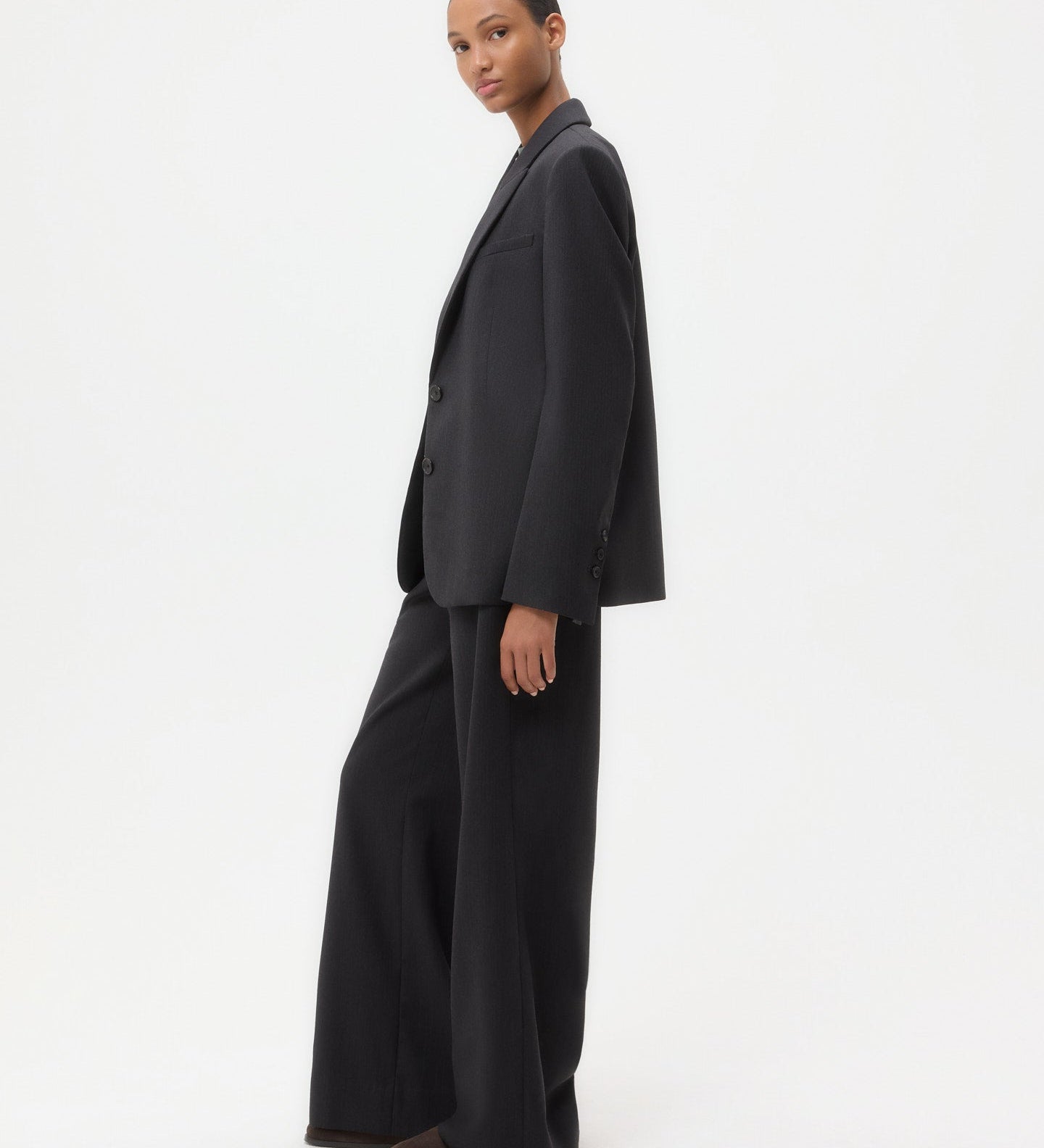 TWP - Perfect Boyfriend Blazer in Micro Herringbone Wool Suiting