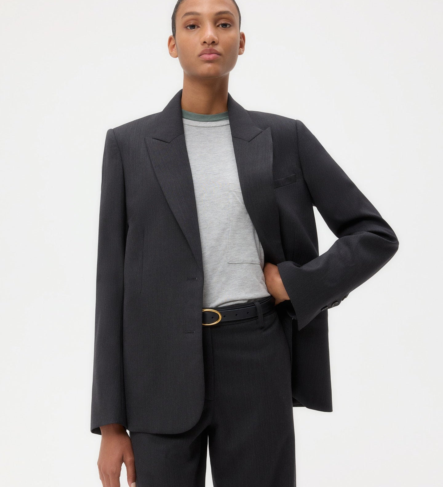 TWP - Perfect Boyfriend Blazer in Micro Herringbone Wool Suiting
