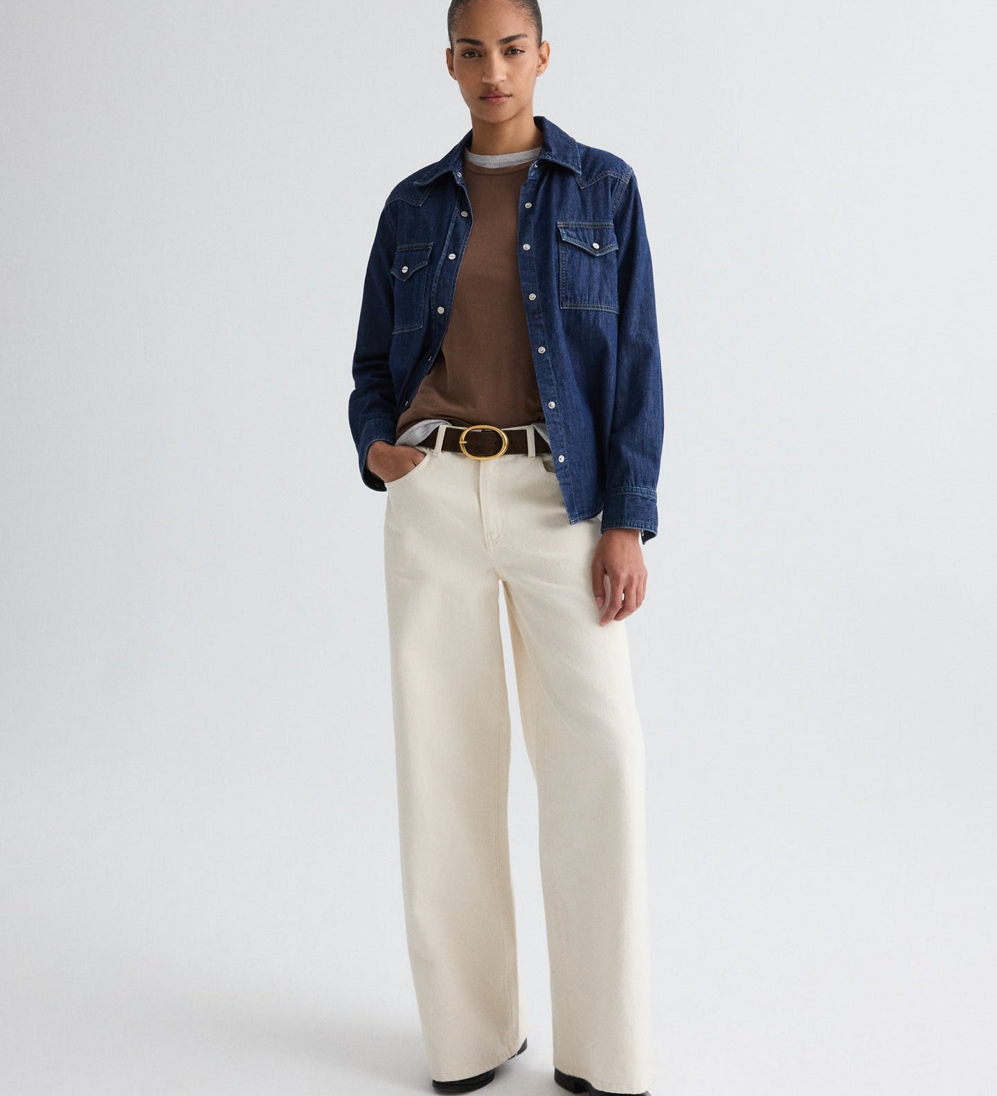 TWP - Cowboy Take Me Away Shirt in Denim Shirting