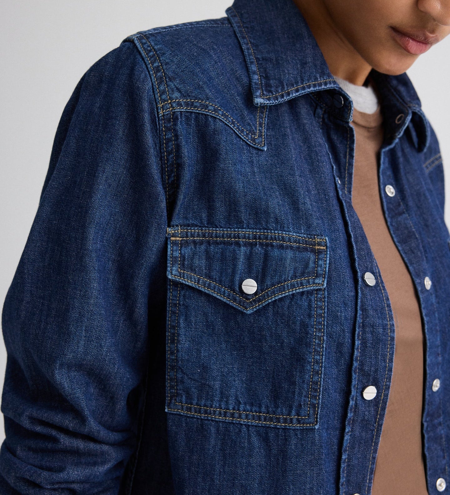 TWP - Cowboy Take Me Away Shirt in Denim Shirting
