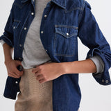 TWP - Cowboy Take Me Away Shirt in Denim Shirting