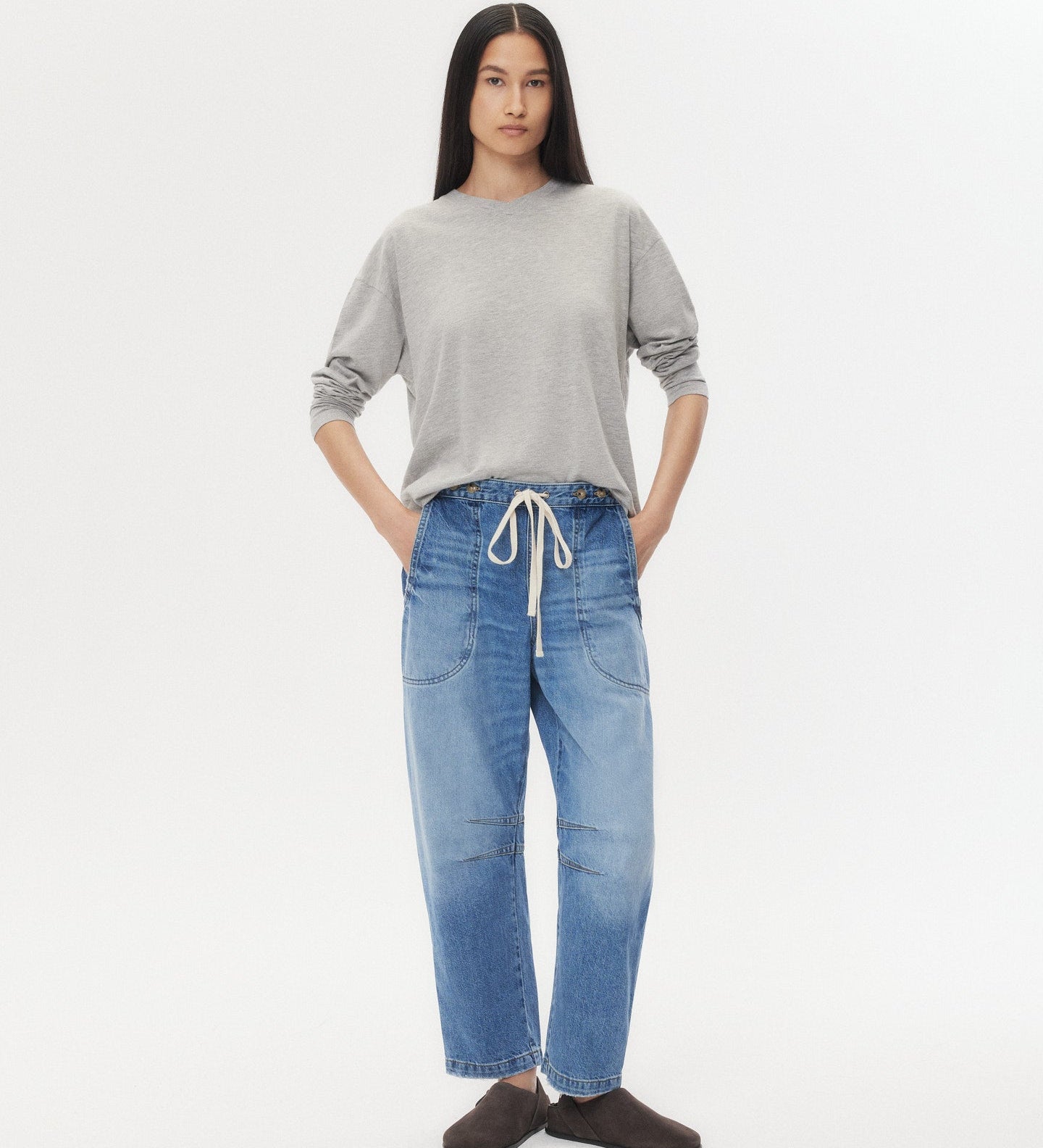 TWP - LS High V Shirt in Supima Cotton