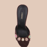 L'AGENCE - Avery Suede Open - Toe Mule
