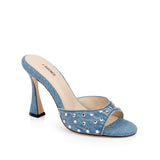 L'AGENCE - Lucienne Embellished Denim Mule