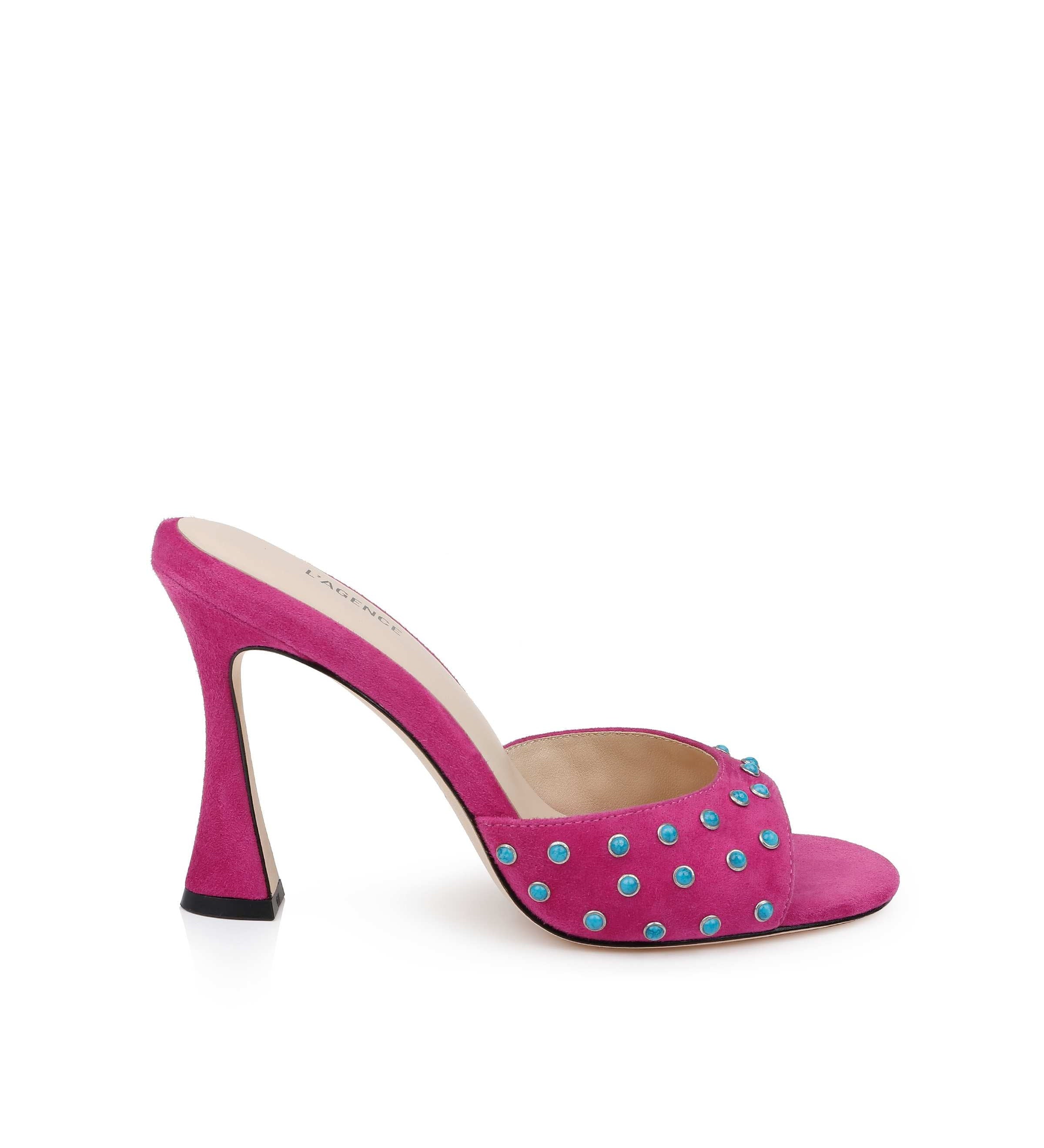 L'AGENCE - Lucienne Embellished Suede Mule
