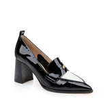L'AGENCE - Mallory Leather Block-Heel Loafer