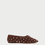 Loeffler Randall - Landon Espresso/Silver Suede Ballet Flat