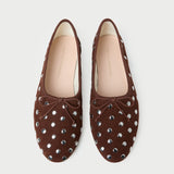 Loeffler Randall - Landon Espresso/Silver Suede Ballet Flat