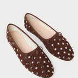 Loeffler Randall - Landon Espresso/Silver Suede Ballet Flat